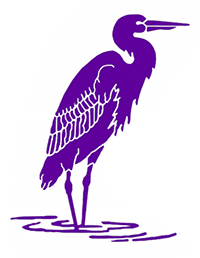 purple heron logo in purple